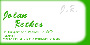 jolan retkes business card